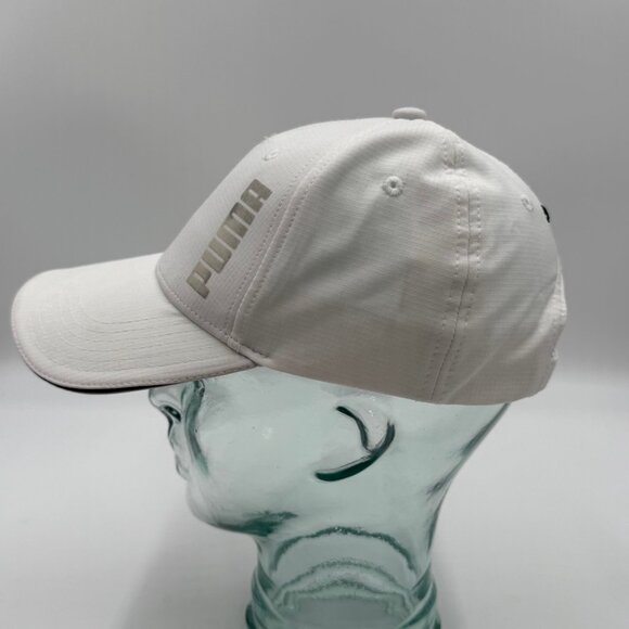 Puma White Strapback Hat Womens One Size Adjustable Cap Logo on Back Outdoors - Picture 2 of 10